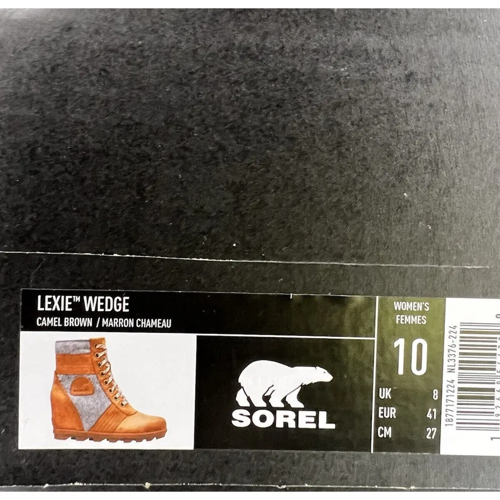 Sorel Lexie Wedge Boots Leather Camel Brown Waterproof Women’s Size 10 - Image 10