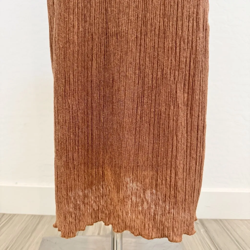 ASTR The Label Women's Plisse Brown Maxi Dress Nordstrom Boho Modest Party Event - Image 5