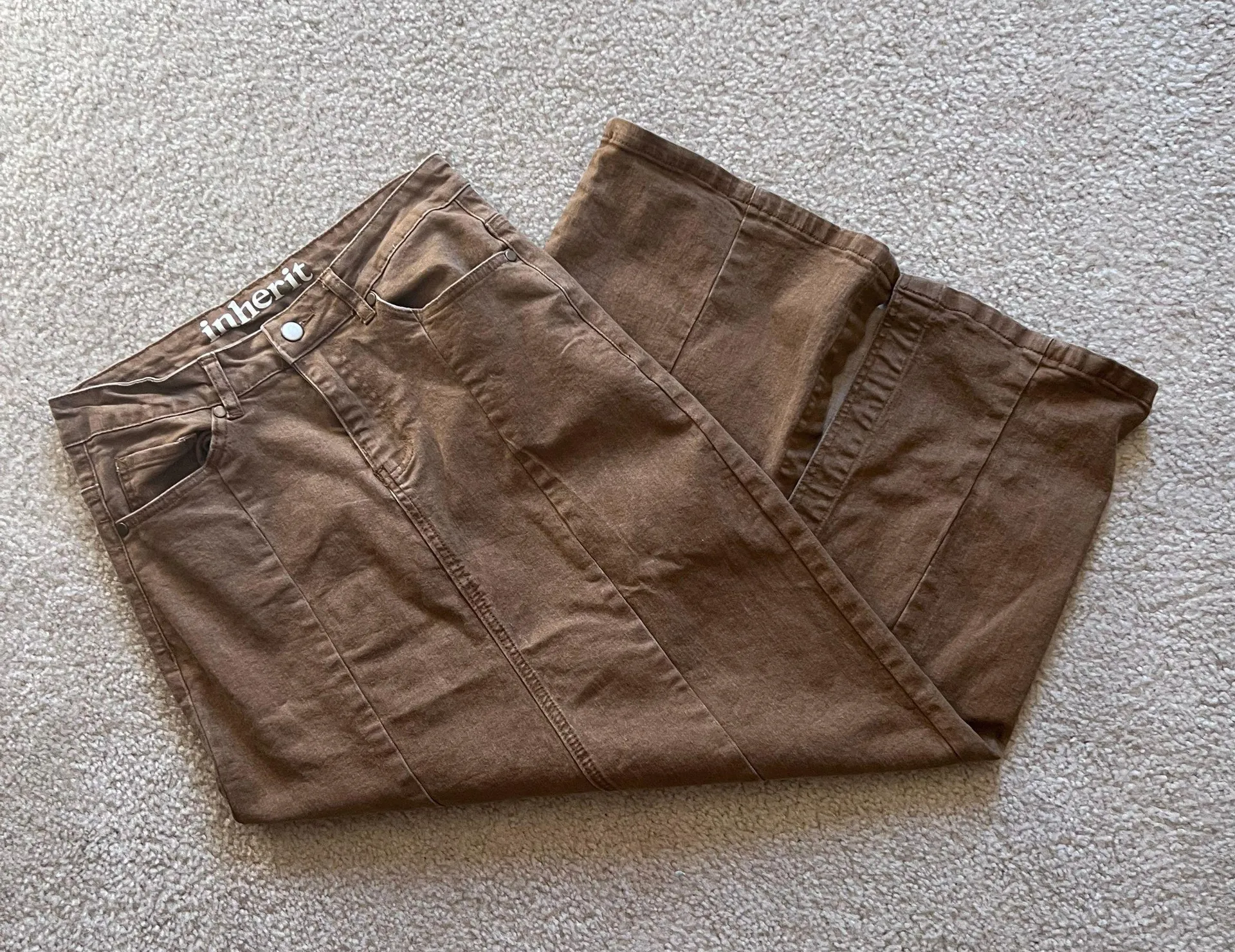 Inherit Denim Maxi Skirt Brown Size 4 - Image 3