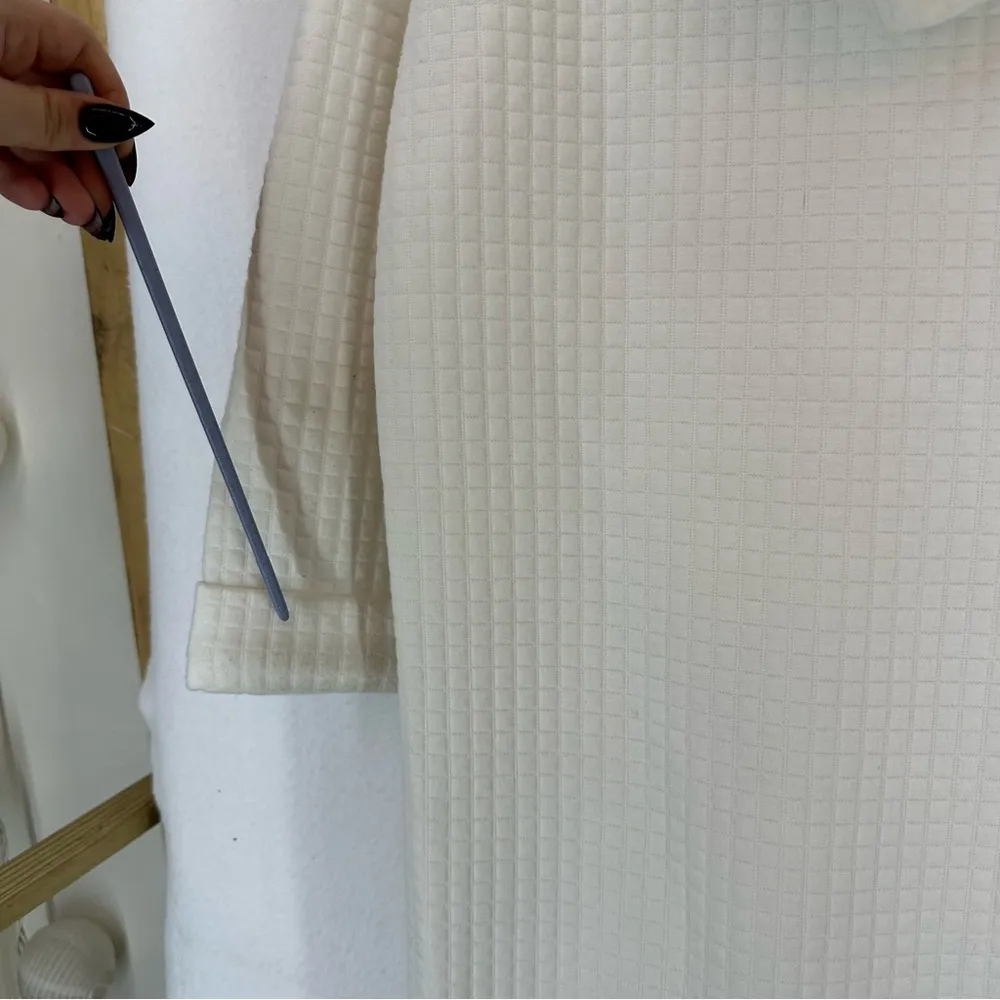 Club Monaco Hooded Sweat Waffle Dress Womens 6 White - Image 12