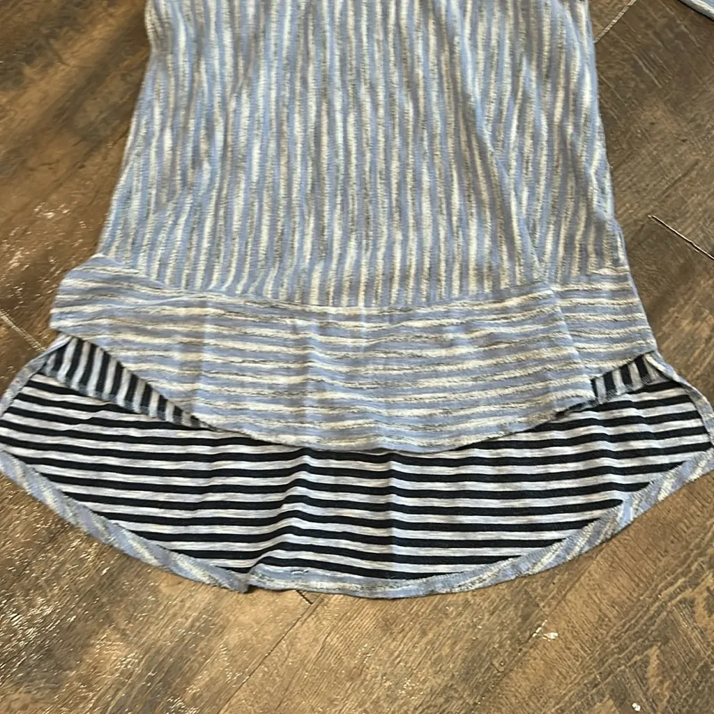 SOFT SURROUNDINGS Gauze Turin Tunic Blue Striped Long Sleeve‎ 100% Cotton Sz M - Image 2