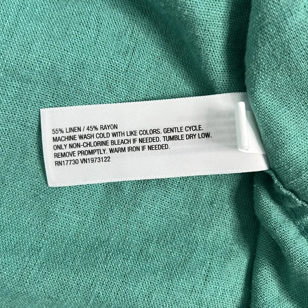 Universal Thread Green Linen Blend Button Down Shirt Large‎ Relaxed Fit NWT - Image 10