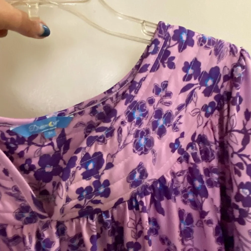 Dreamcrest Women’s Nightgown Duster 3X 3XL Pink & Purple Floral Bust 64” - Image 7