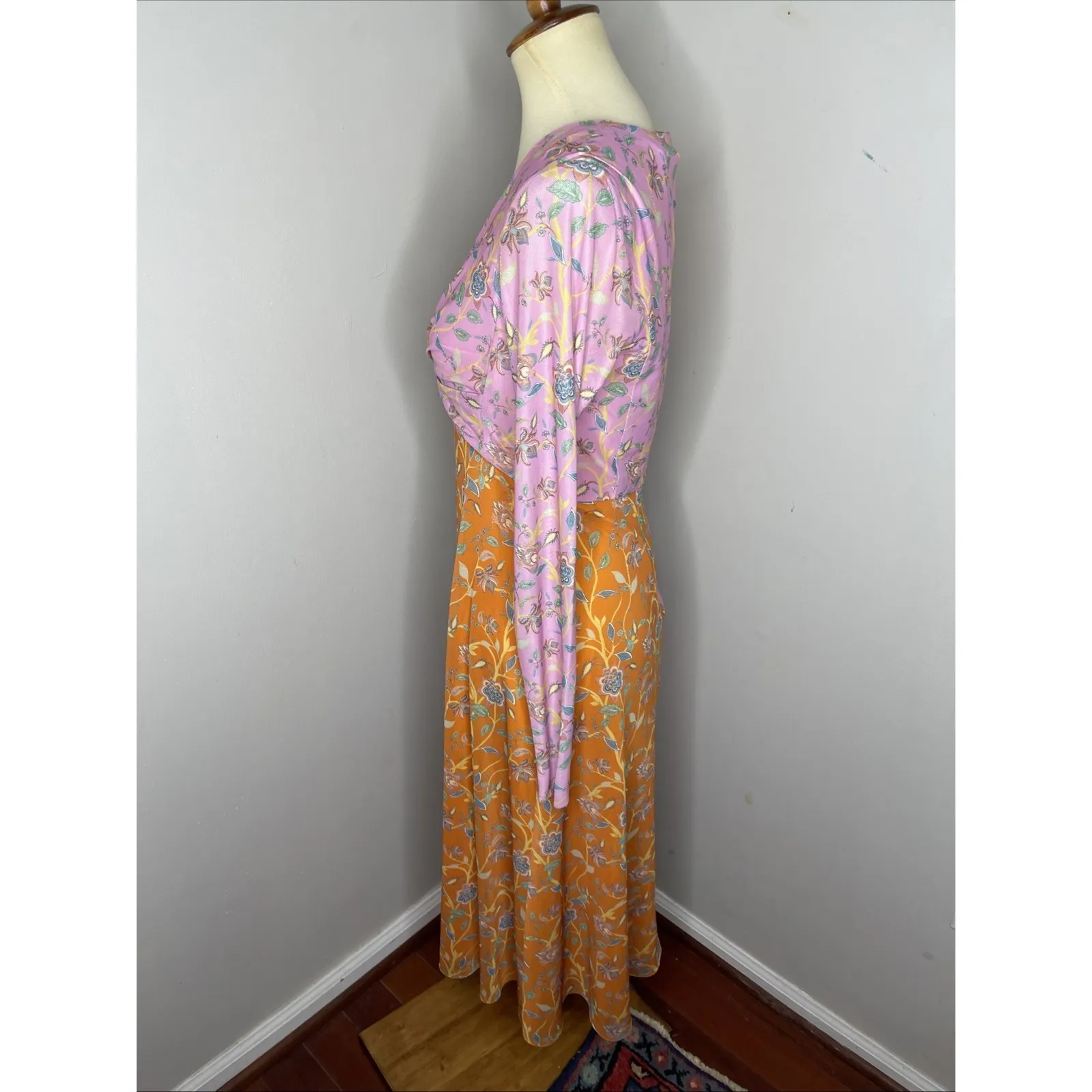 Rachel Antonoff Olivia Mesh Midi Dress Original Powder Room Floral Size‎ 8 - Image 2