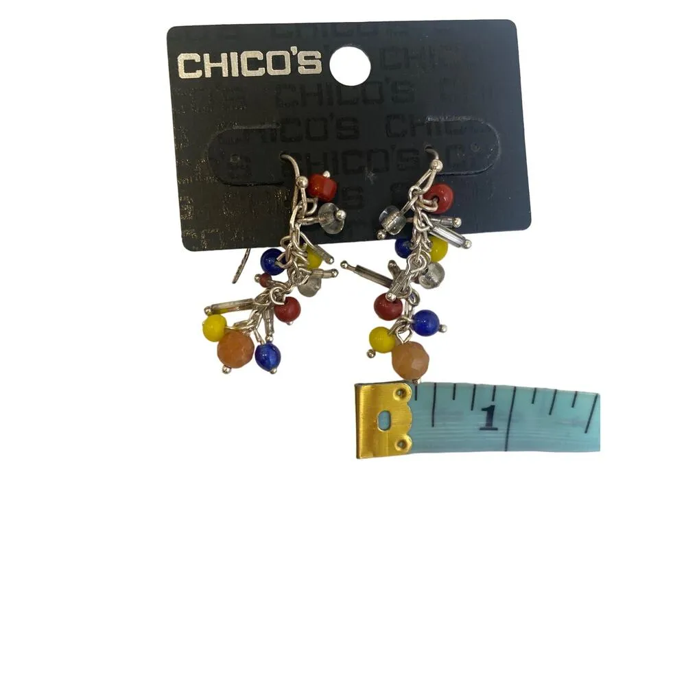 Chico’s Colorful Dangling Earrings with Silver-Tone NWT OS Hook Hypo Allergenic - Image 5