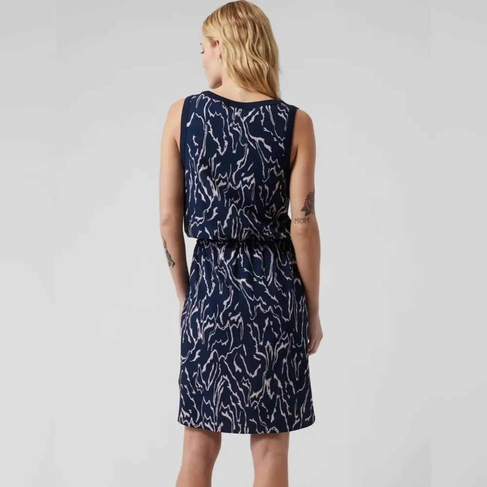 ATHLETA Printed Rincon Dress Voyage Orchid Pink Blue 103 - Image 4