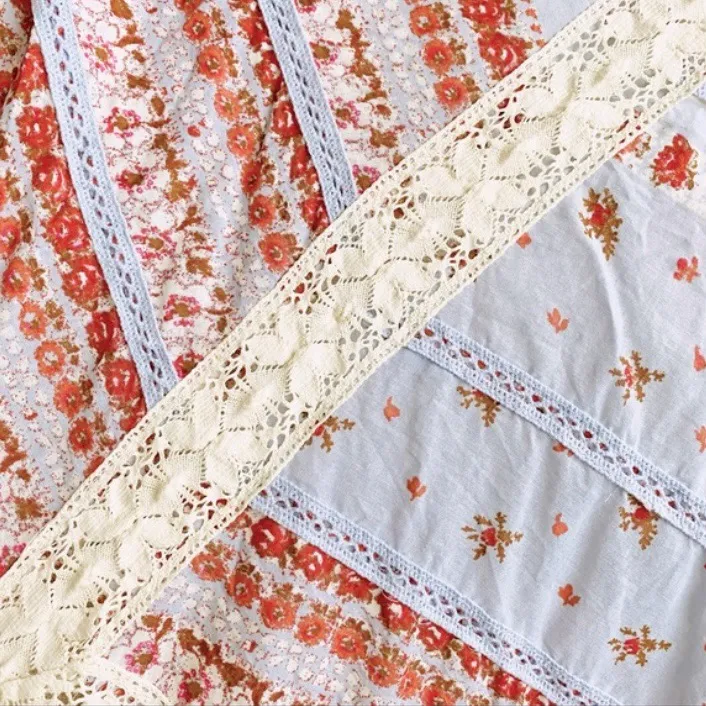 NWT  Prairie Days Ivory Lace Floral Patchwork Peasant Top - Image 5