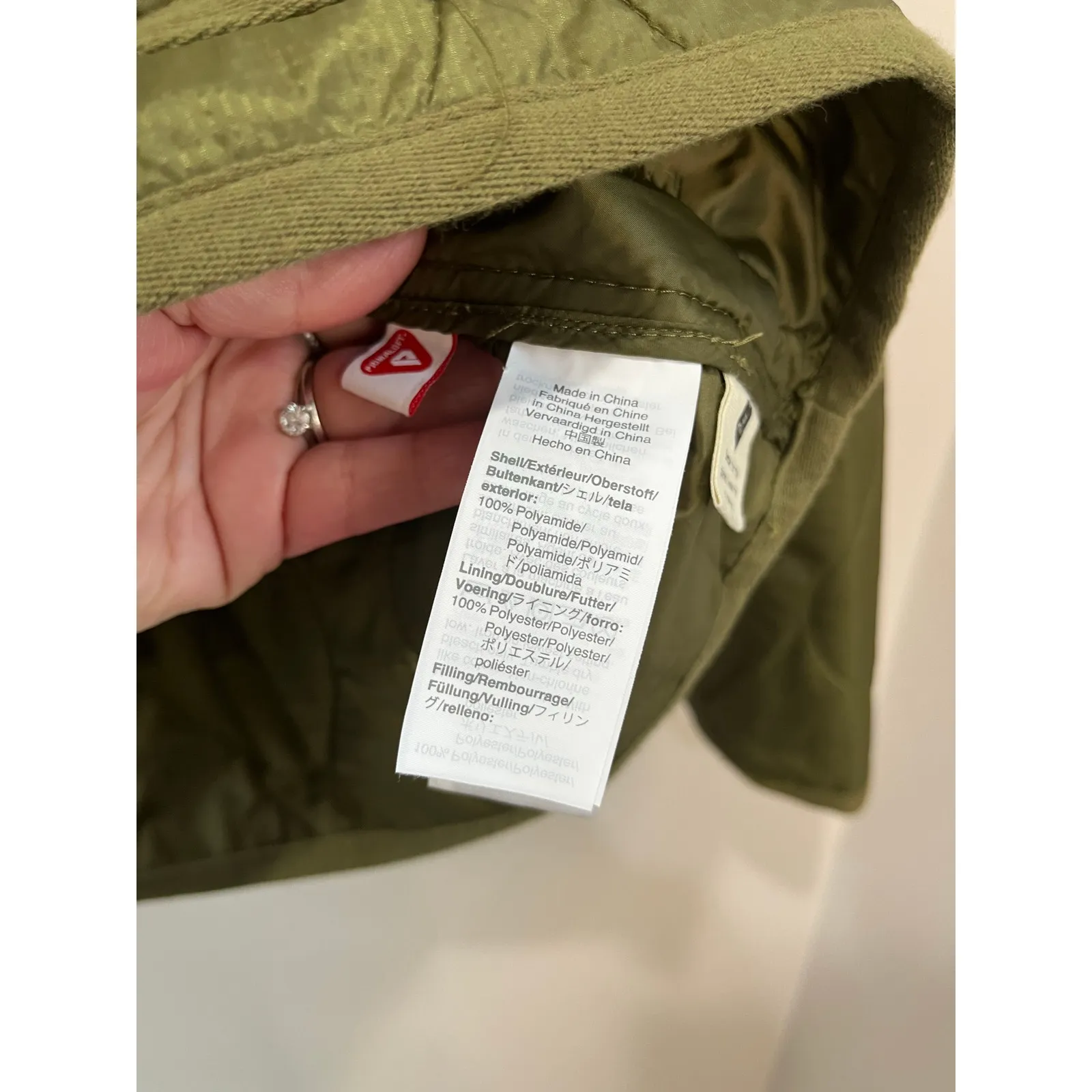 Madewell Olive Quilted Liner Button Front Lightweight Jacket Coat Size S - Image 5