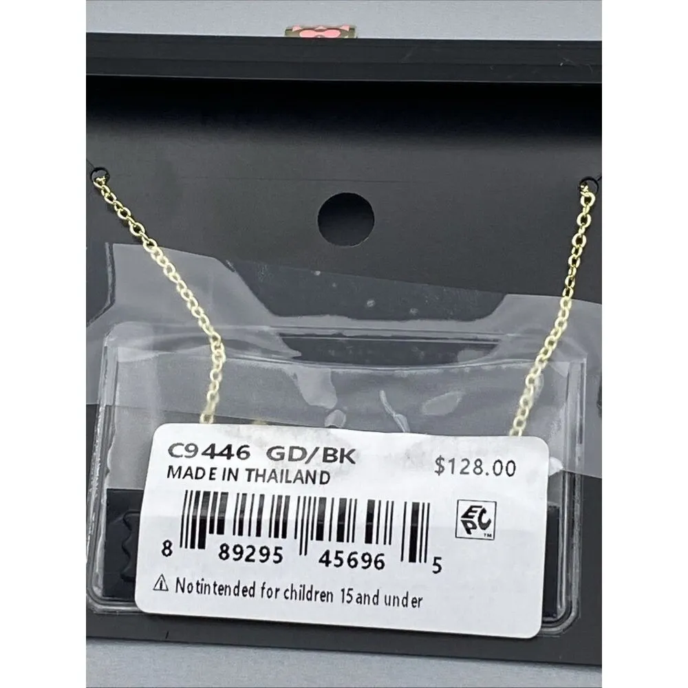 Coach Signature Enamel Necklace NWT C9446 Gold/pink~ New In Original Packaging - Image 3