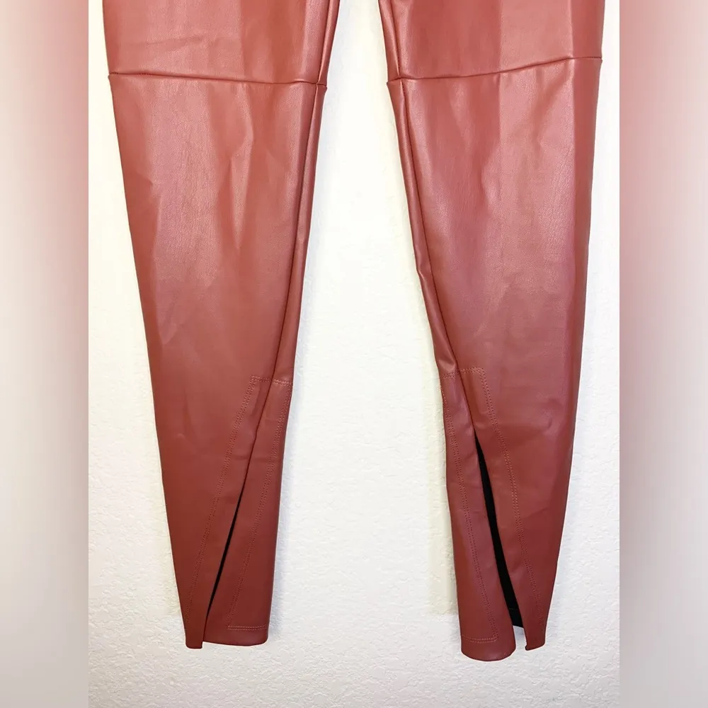 NWT ALIX NYC Carlisle Faux Leather Split Hem Pants Paprika Size S - Image 9