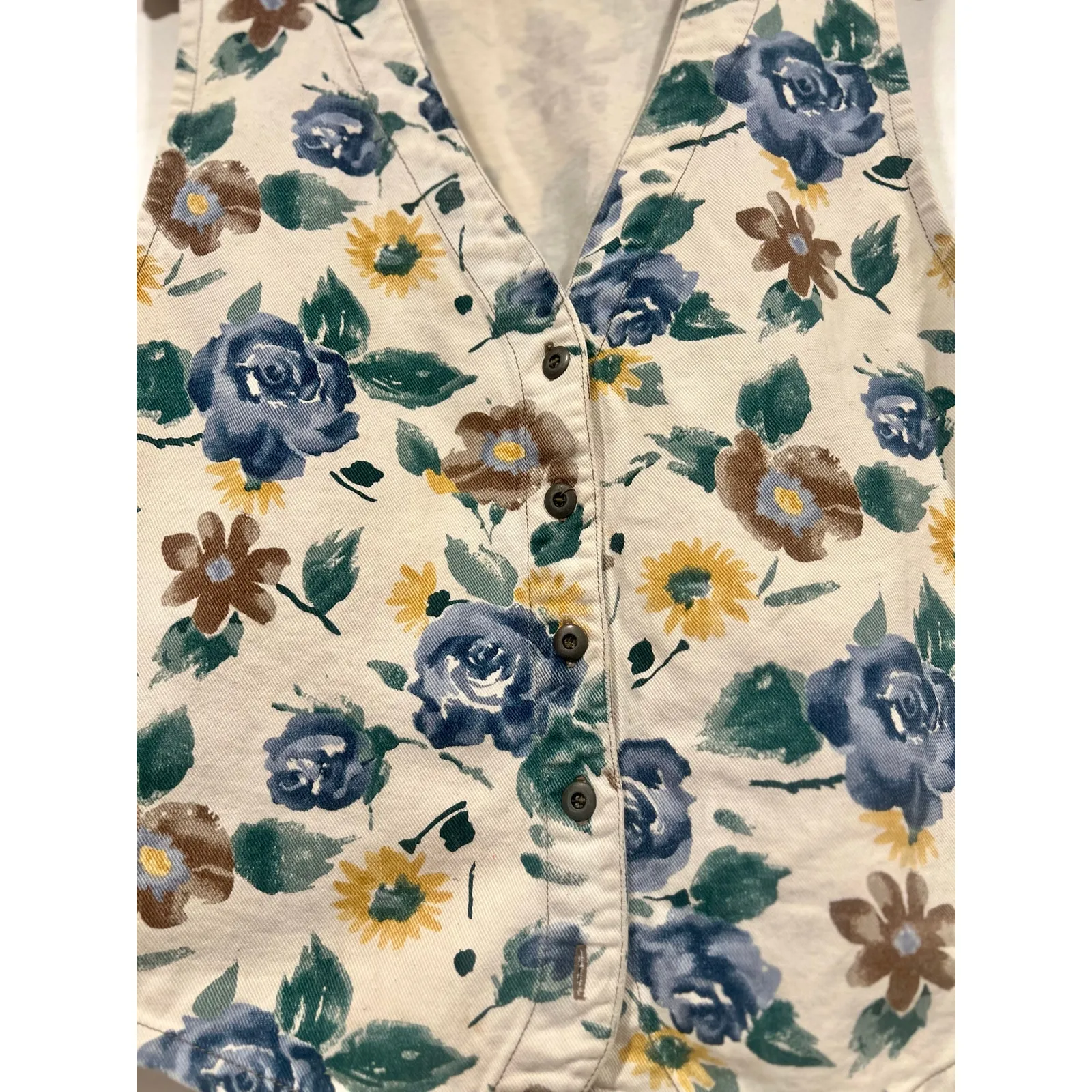Vintage Y2k Cherokee Floral Vest Cottage Core  Large - Image 3