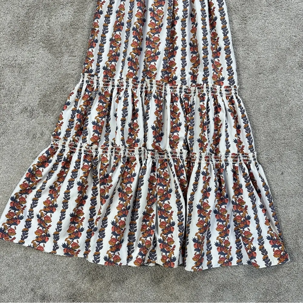 o.p.t Women’s Daphne Square Neck Smocked Maxi Dress Tiered Multicolor Floral M White Size M - Image 11