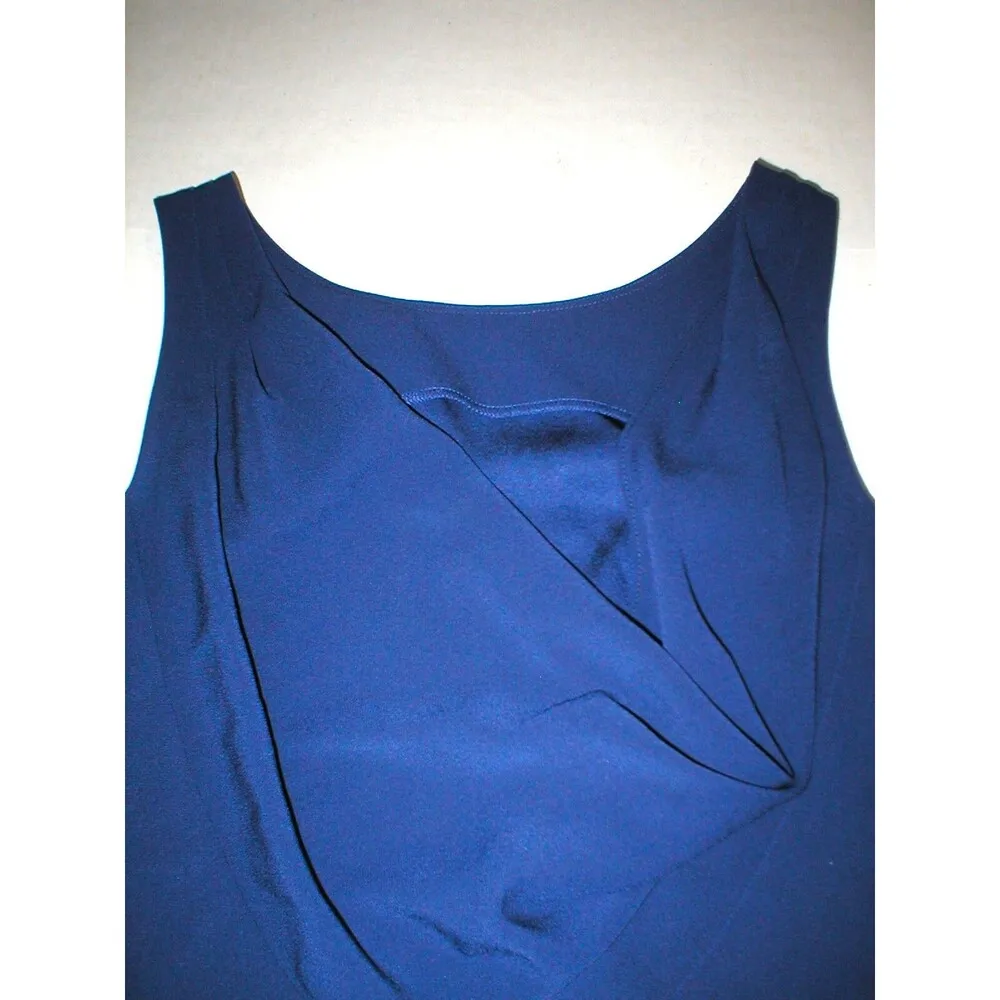 Womens NWT $600 Worth New York 10 Dress Dark Blue USA Blueberry Low Back Crepe - Image 4