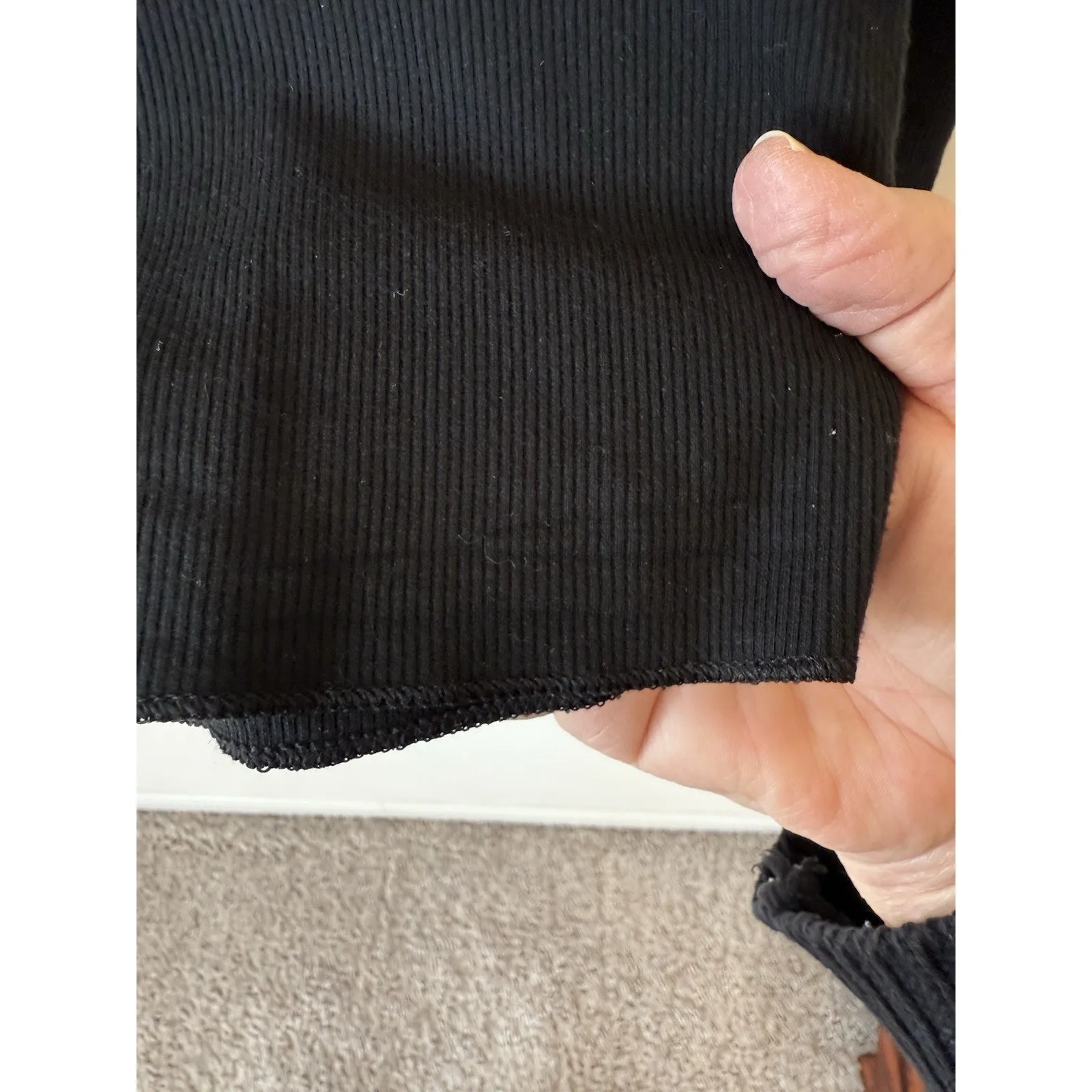 Polo Ralph Lauren Black Rib Knit Turtleneck Sweater Large Classic Minimal preppy - Image 4