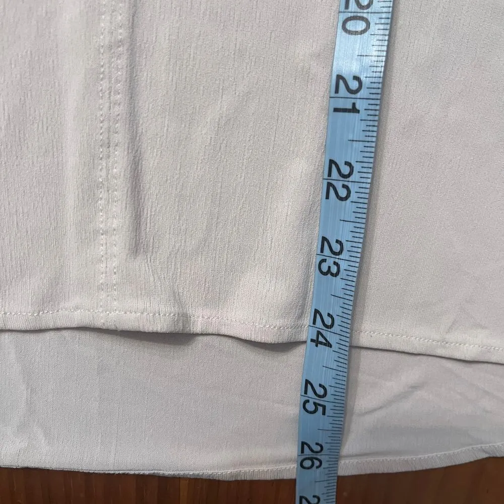 MM. LeFleur Women's Bone White V-Neck Long Sleeve Curved Hem Top Size Large - Image 6