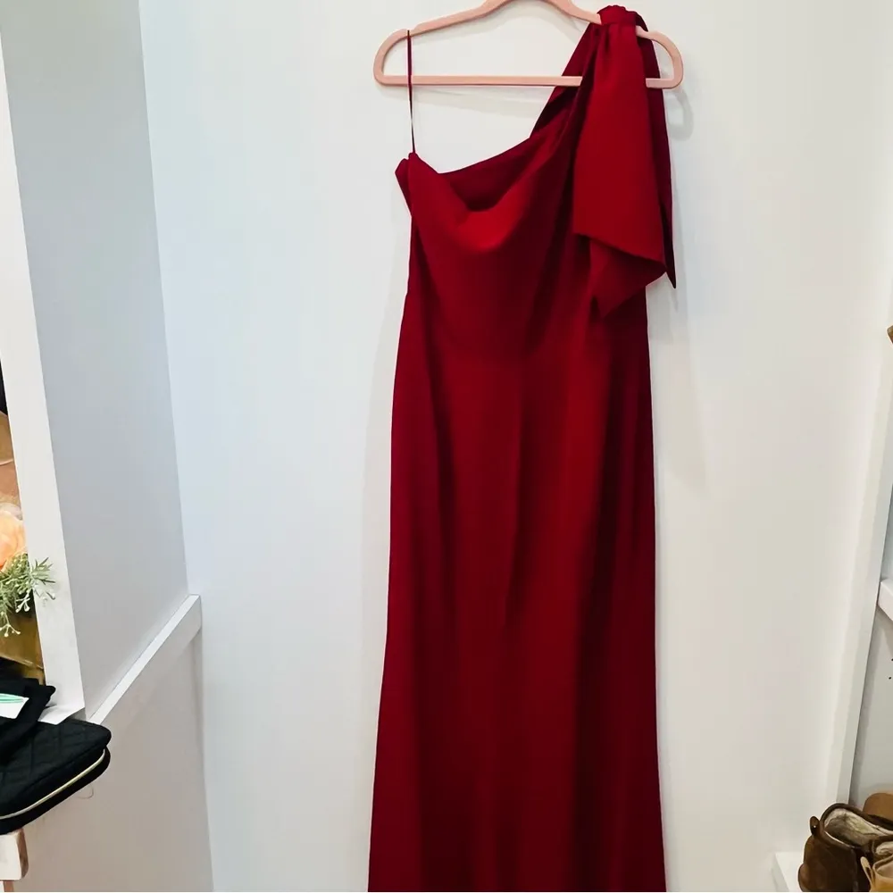 Dress the Population one strap Georgina Gown cocktail formal GARNET sz XL - Image 8