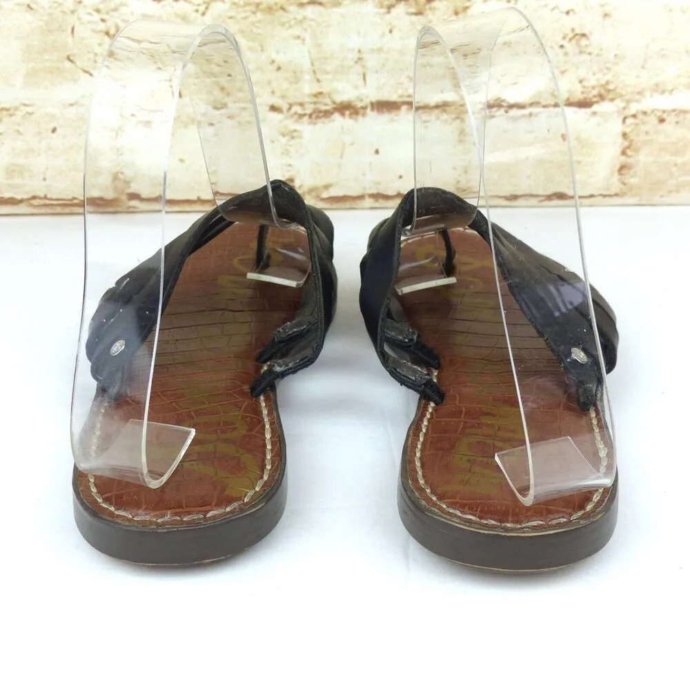 Sam Edelman Gari Strappy Sandals Women 6 M Black Leather Toe Loop Fit Like 5.5M - Image 11