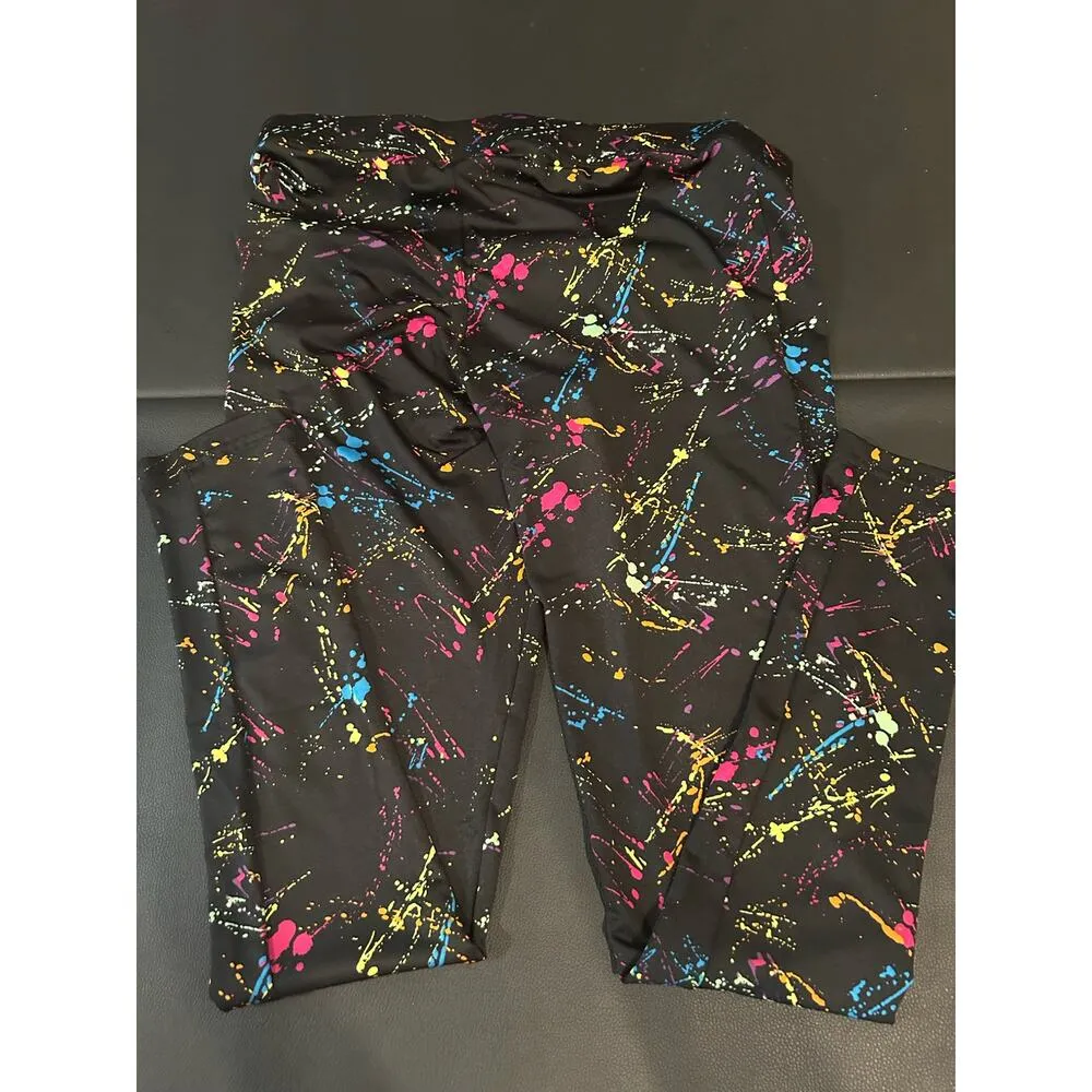 Tipsy Elves Women Leggings Size Medium Paint Splatter Leggings 90s Novelty - Image 5