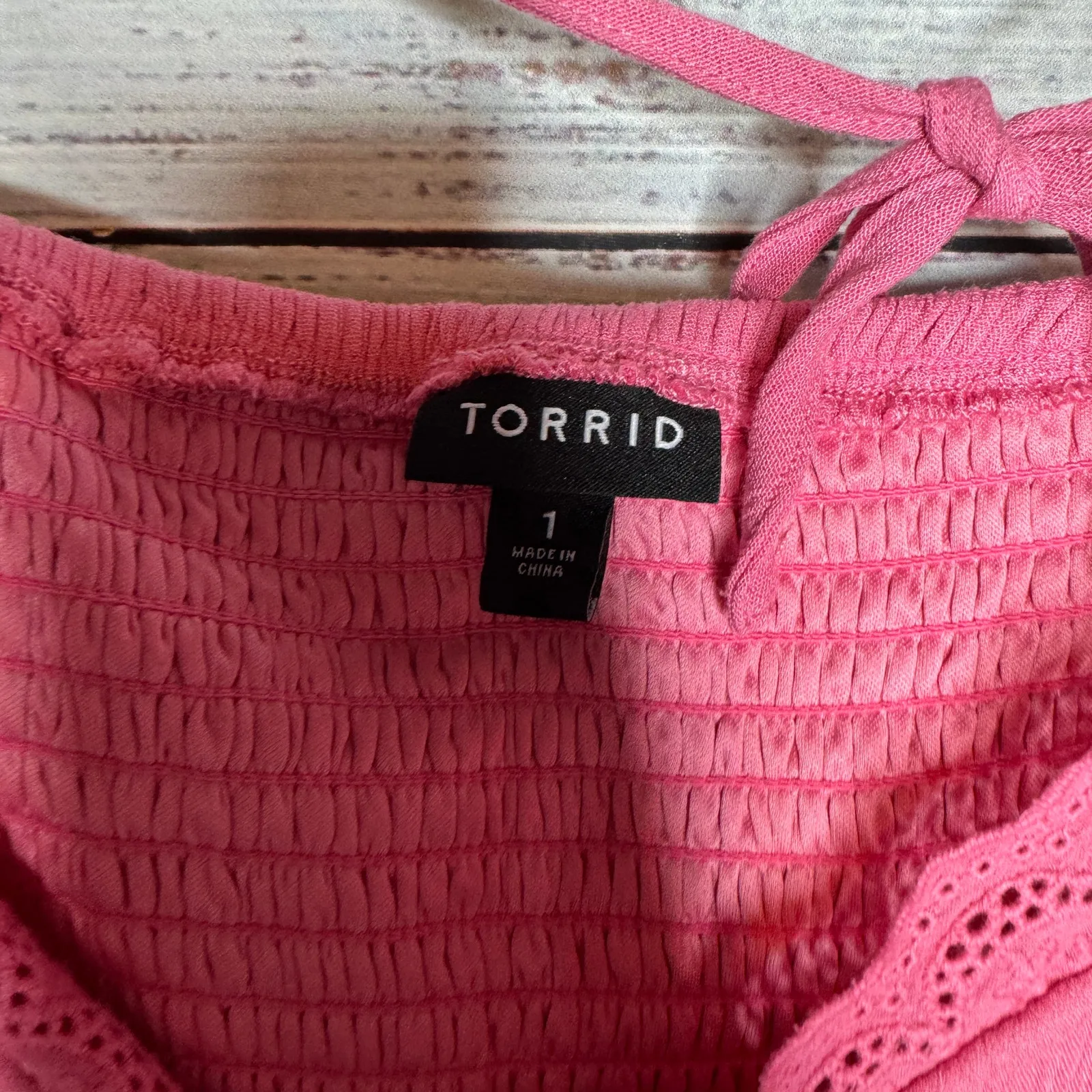 Torrid Washable Gauze Eyelet Trim Top Pink Tank Top 1X - Image 3