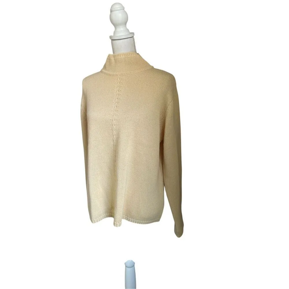NWT Talbots Mock Neck Long Sleeve Wool Blend Sweater Yellow XL - Image 2