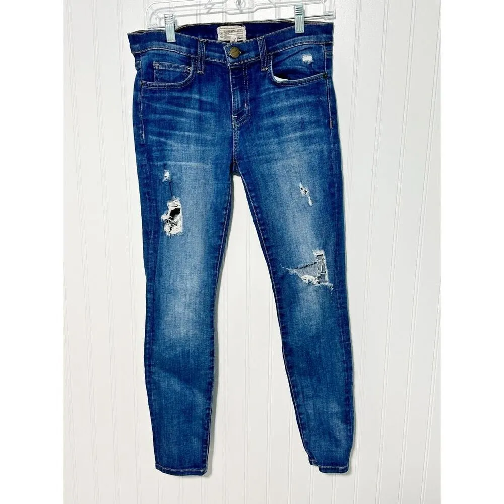 Current/Elliott  Womens The Stiletto Niagara Destroy Skinny Jeans‎ Blue Size 28 - Image 8