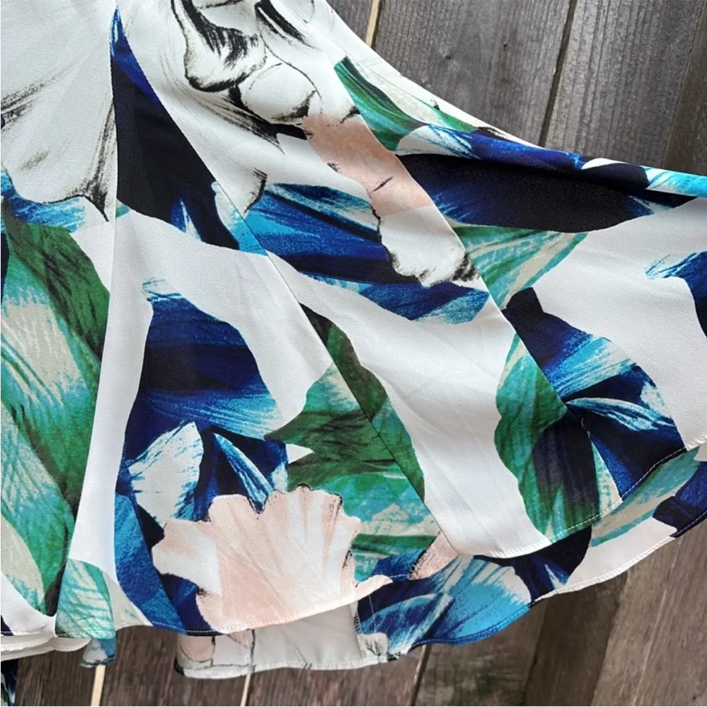 Like New White House Black Market Godet
Dress Ivory Floral Size 2 - Image 11