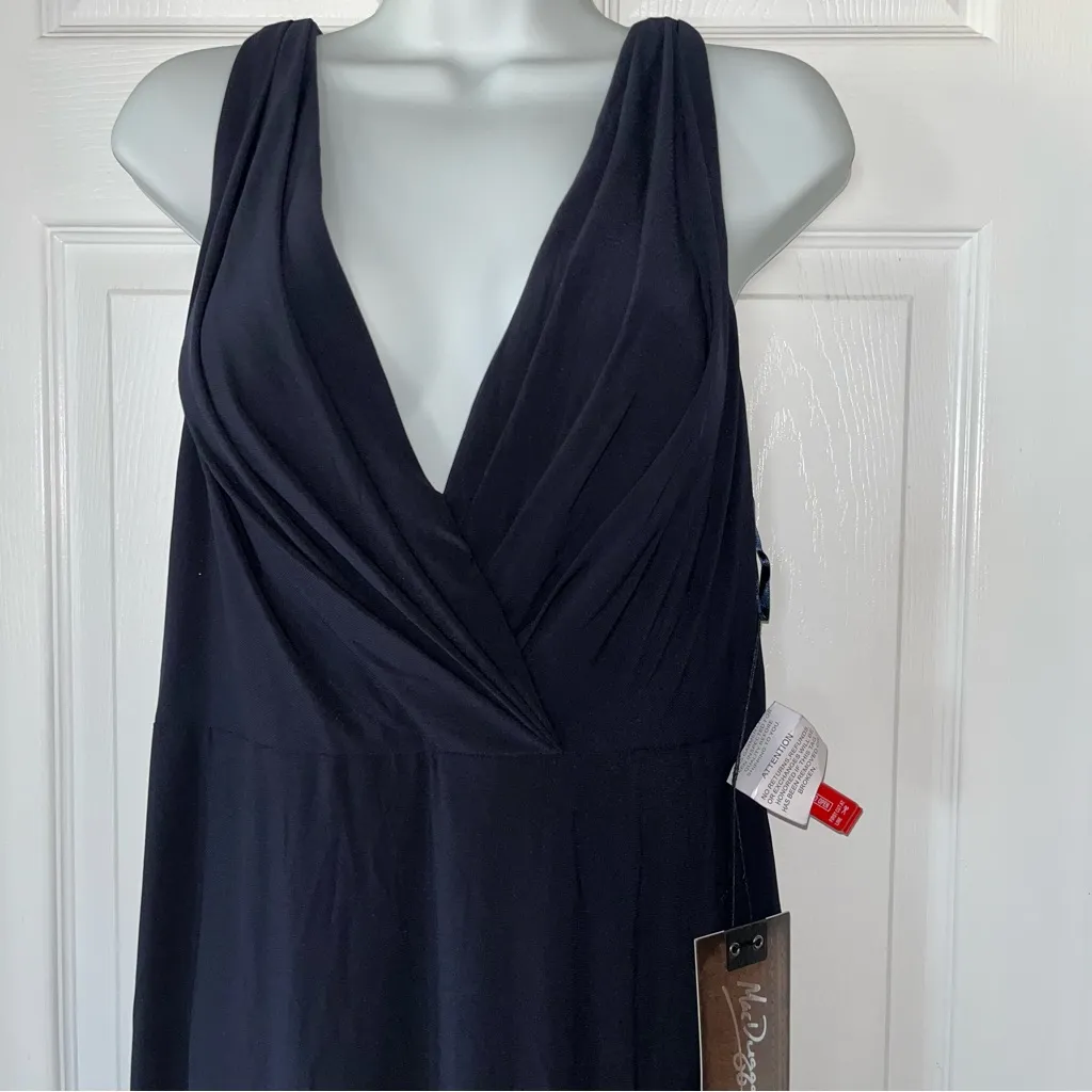 Mac Duggal Sleeveless V Neck Jersey Gown Style# 12336 Womens SZ 12 Midnight NEW‎ - Image 16