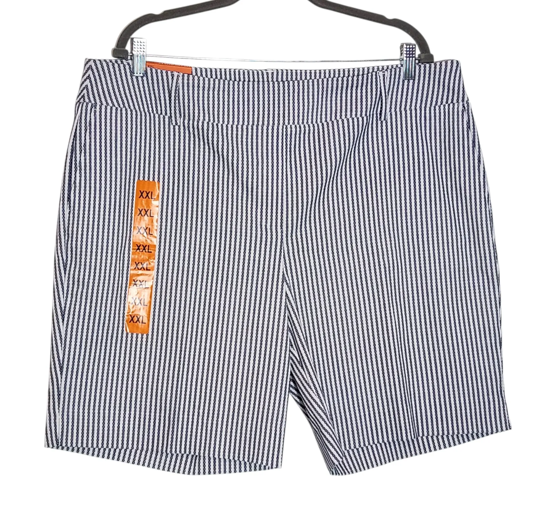 Hilary Radley Navy and White Striped Bermuda Shorts NWT Size XXL Pull-on Shorts - Image 1