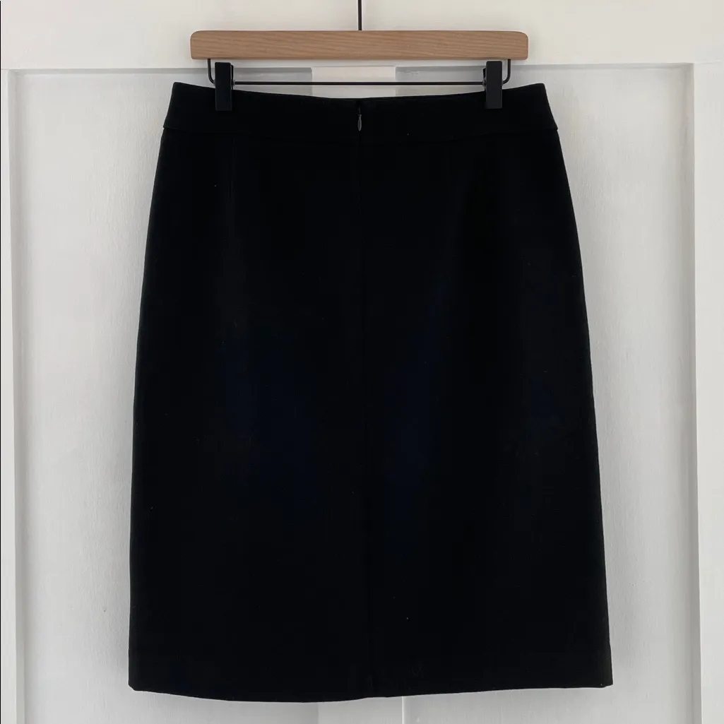 LOFT Sailor Pencil Skirt Gold Tone Buttons Nautical Professional in Black Size 8 - Image 4