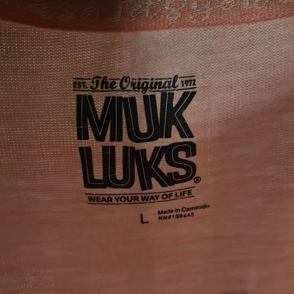 Muk Luks Henley Long Sleeve Top Orange Size L - Image 2