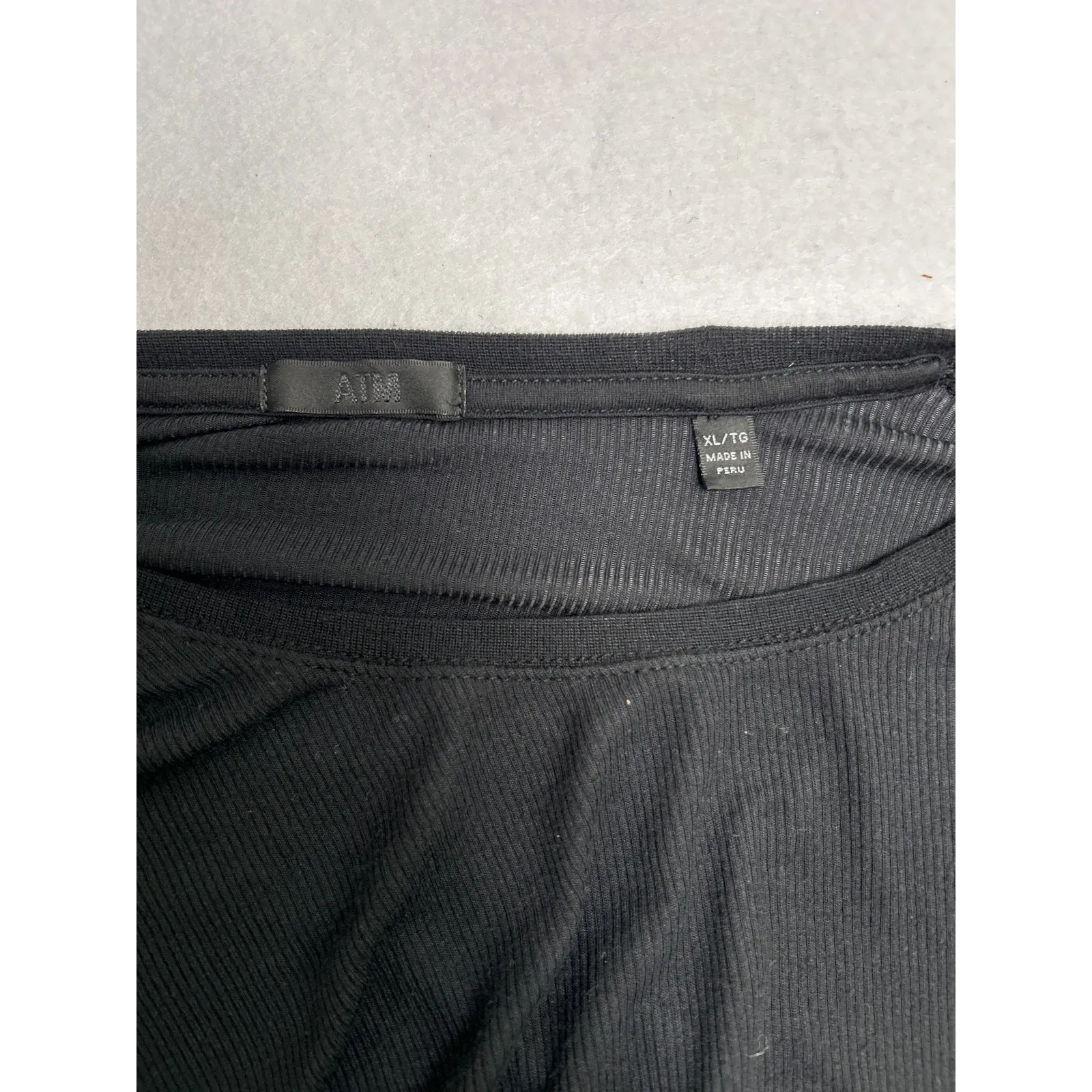 ATM Anthony Thomas Melillo Cinched Waist Long Sleeve Rib Dress Black. Size XL Black - Image 5