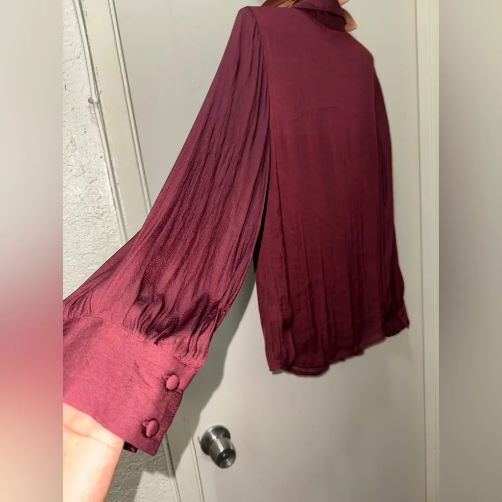 Naked Zebra  Deep Red Button Down Shirt - Image 3