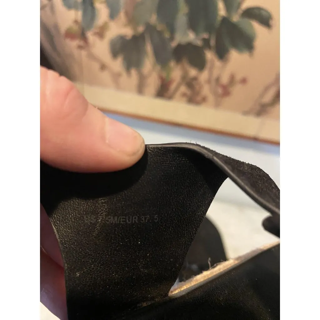 Vince Flint Shoes Womens Size 7.5 Black Suede Thong Sandals Espadrille Flat - Image 7