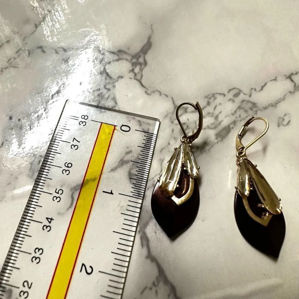 Vera Wang Simply Vera brown rhinestone drop earrings Gold - Image 5