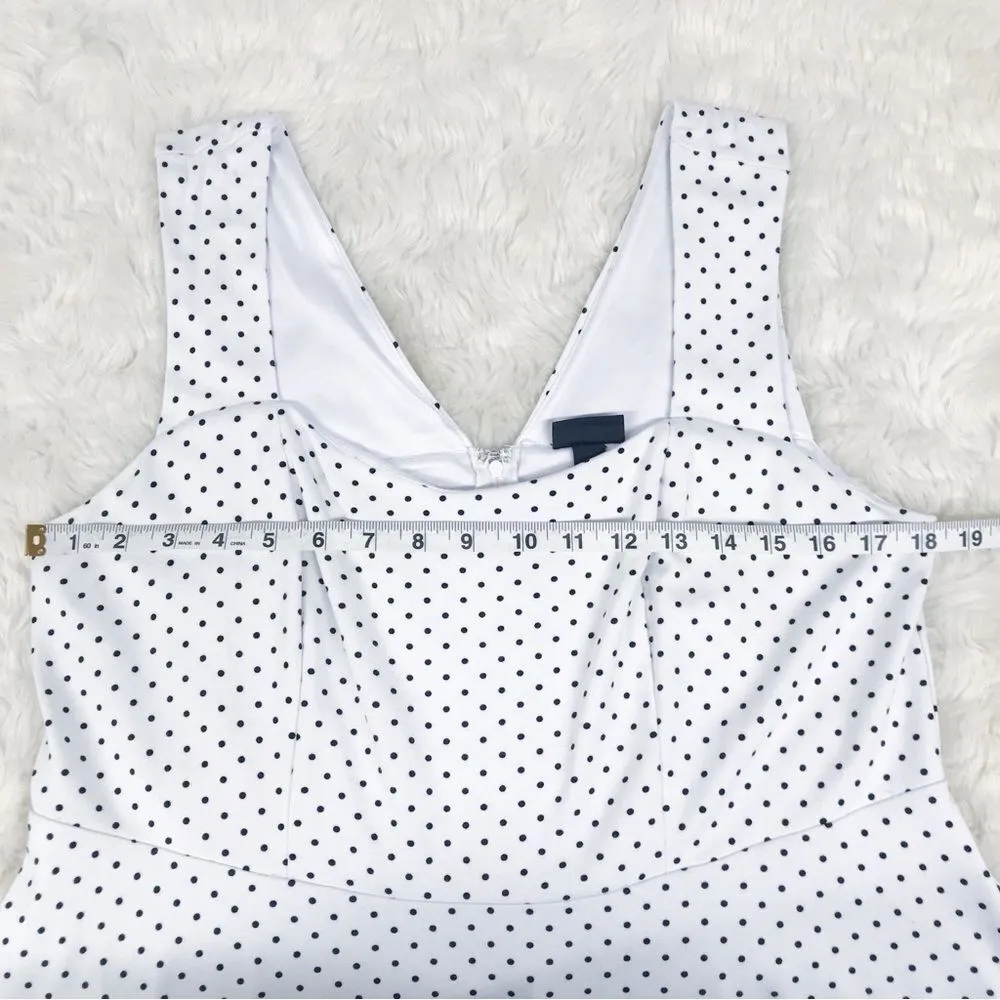 TORRID Retro White Polka Dot Sleeveless Swing‎ Dress Knee Length Knit Size 14 - Image 8