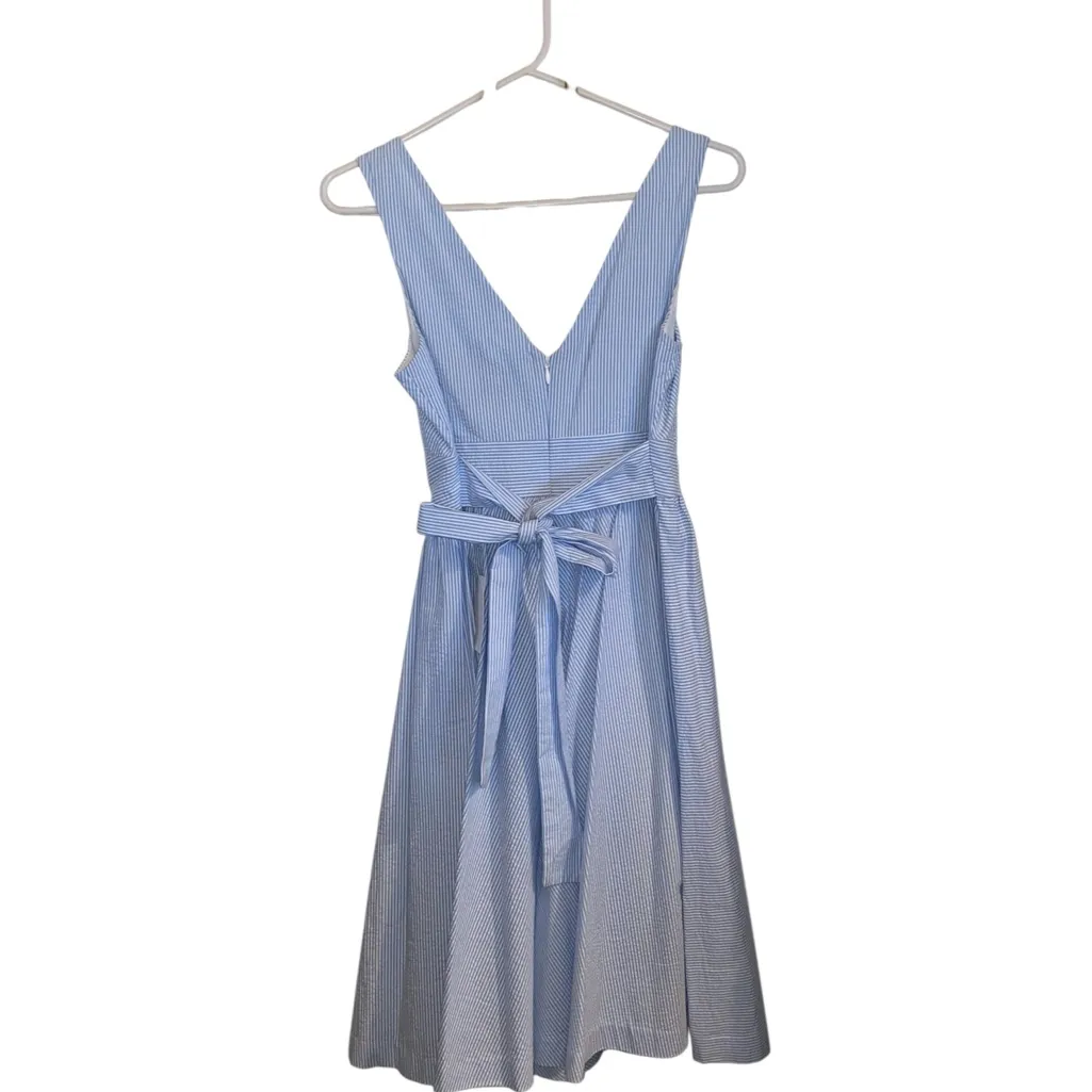 New Vineyard Vines Searsucker Ocean Breeze Dress Blue White Coastal preppy - Image 5