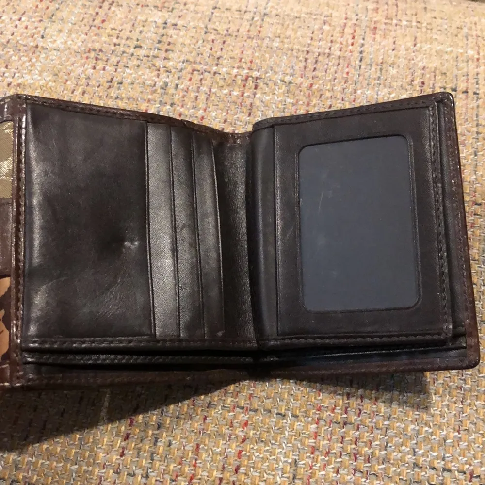 Coach  Patchwork Bifold Brown Leather Madras Wallet with Coin Section - Image 6