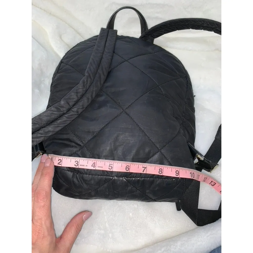Kate Spade Quilted Nylon Backpack Black Adjustable Straps Women's Bag‎ - Image 8