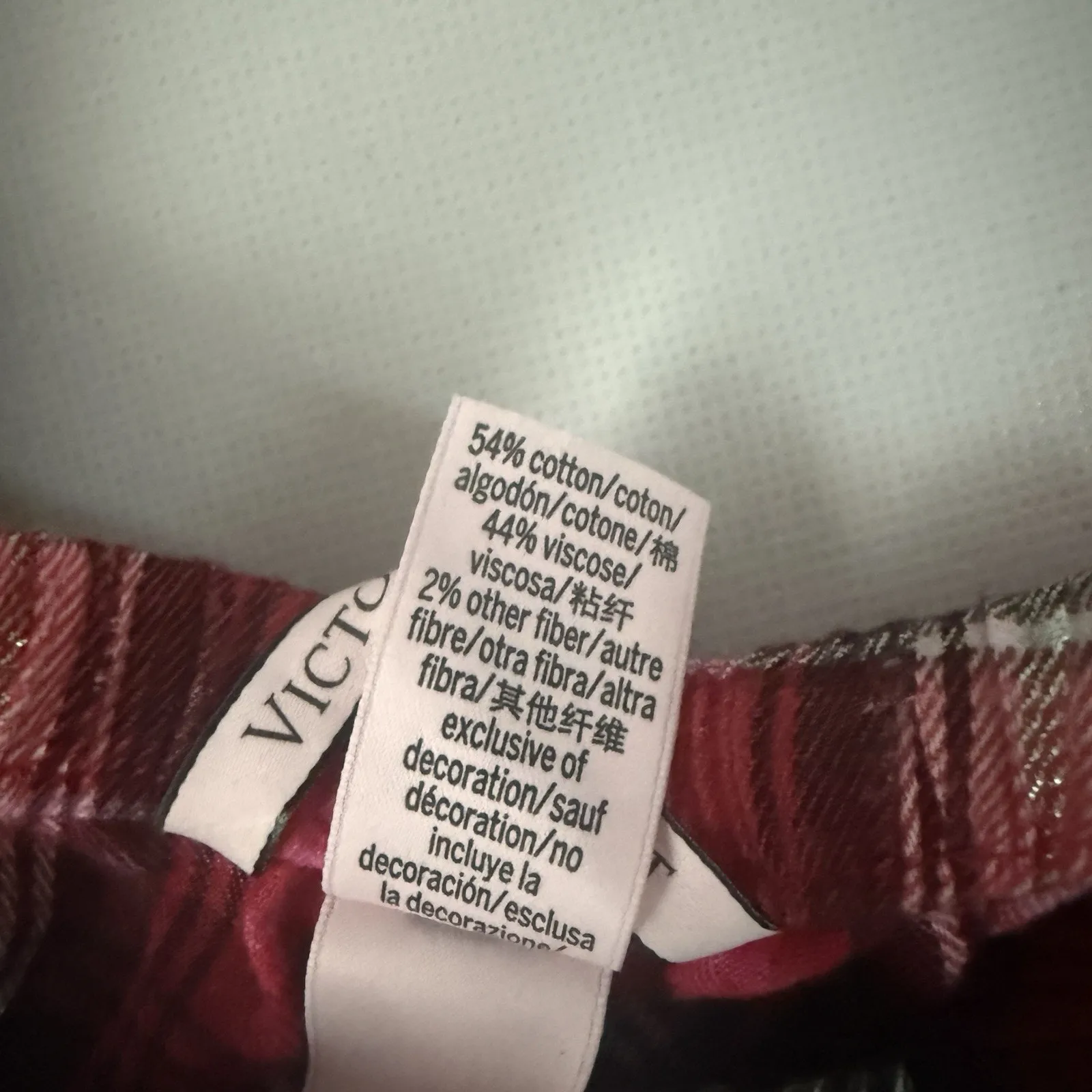 Victoria's Secret Plaid Pajama Red Lace Trim Piping Pockets Lounge Holiday Cabin - Image 4