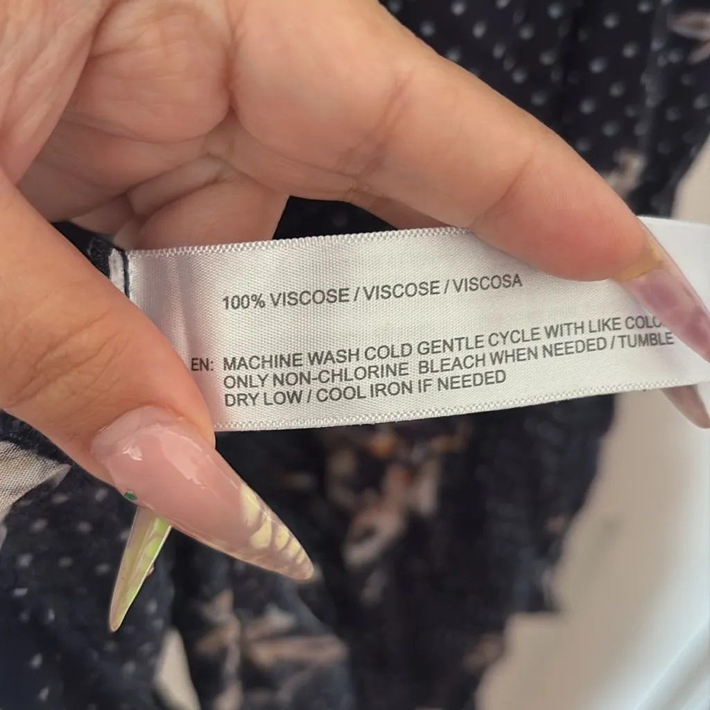 Band of Gypsies Polka Dot Floral Wrap Dress - Image 6