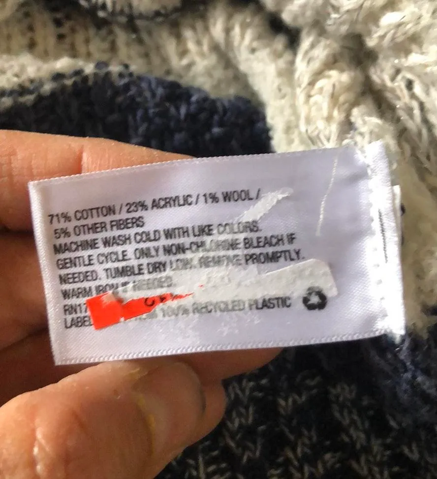 Blue&Cream Knit Top Size M - Image 7