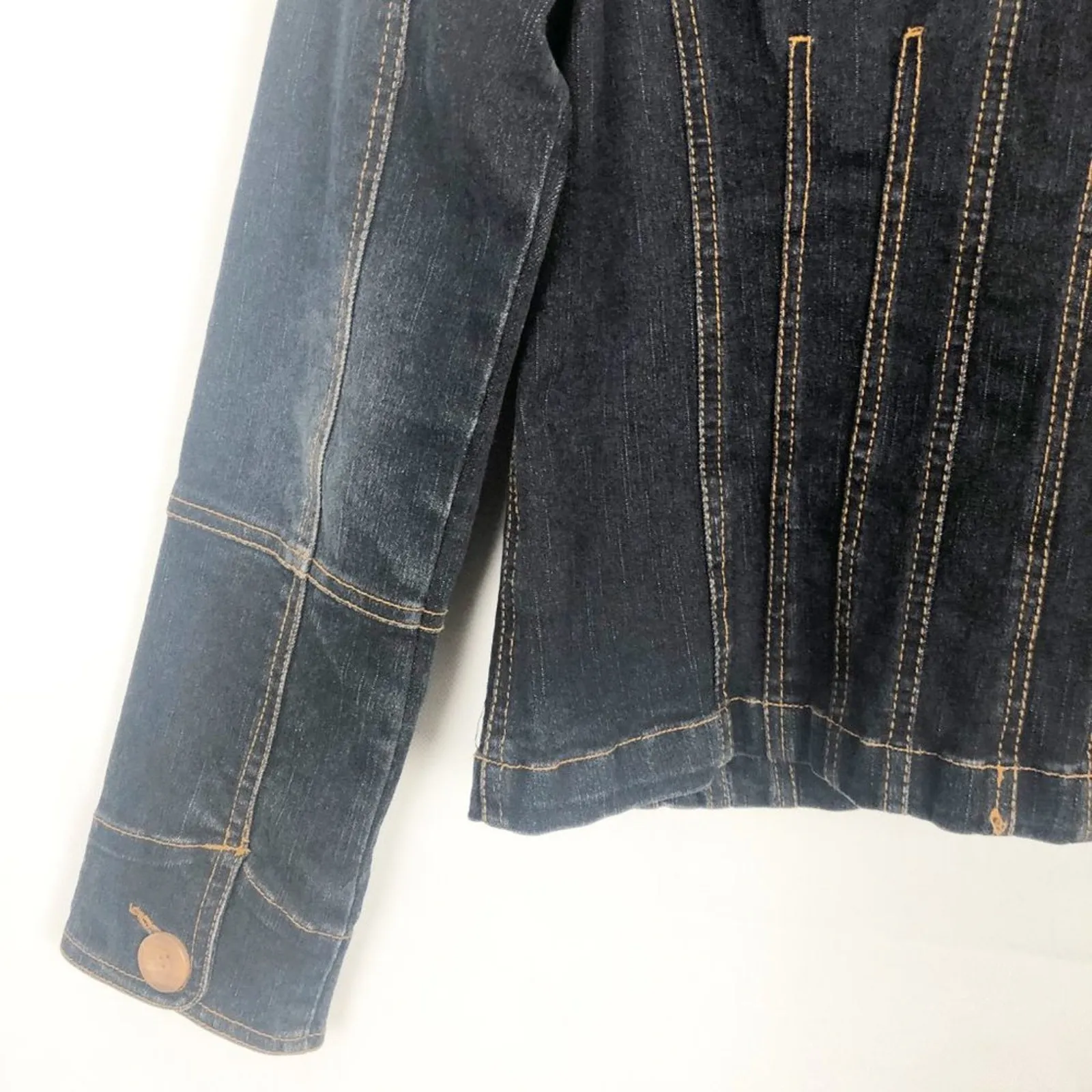 Tulle Women's Y2K Vintage Long Sleeve Button Down Denim Jacket Size M Blue Size M - Image 10