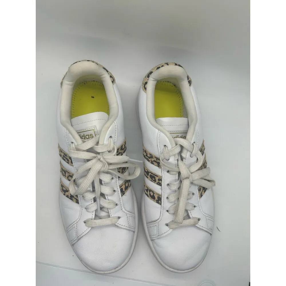 Adidas Grand Court Courtside Leopard Logo Sneakers Women's Size 7.5 Animal Print - Image 2