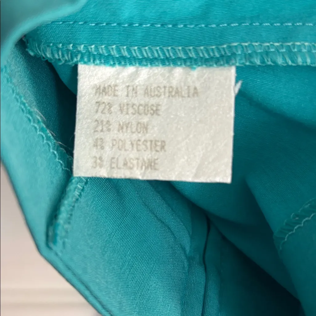 Vintage George Turquoise Pantsuit Set Blue Size 12 - Image 5