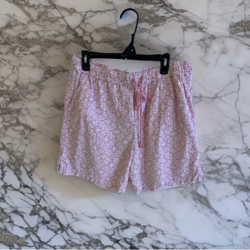 Emily Daniels Pull on Women’s Shorts Elastic‎ Waist Floral Pink 100% Cotton White Size L - Image 2