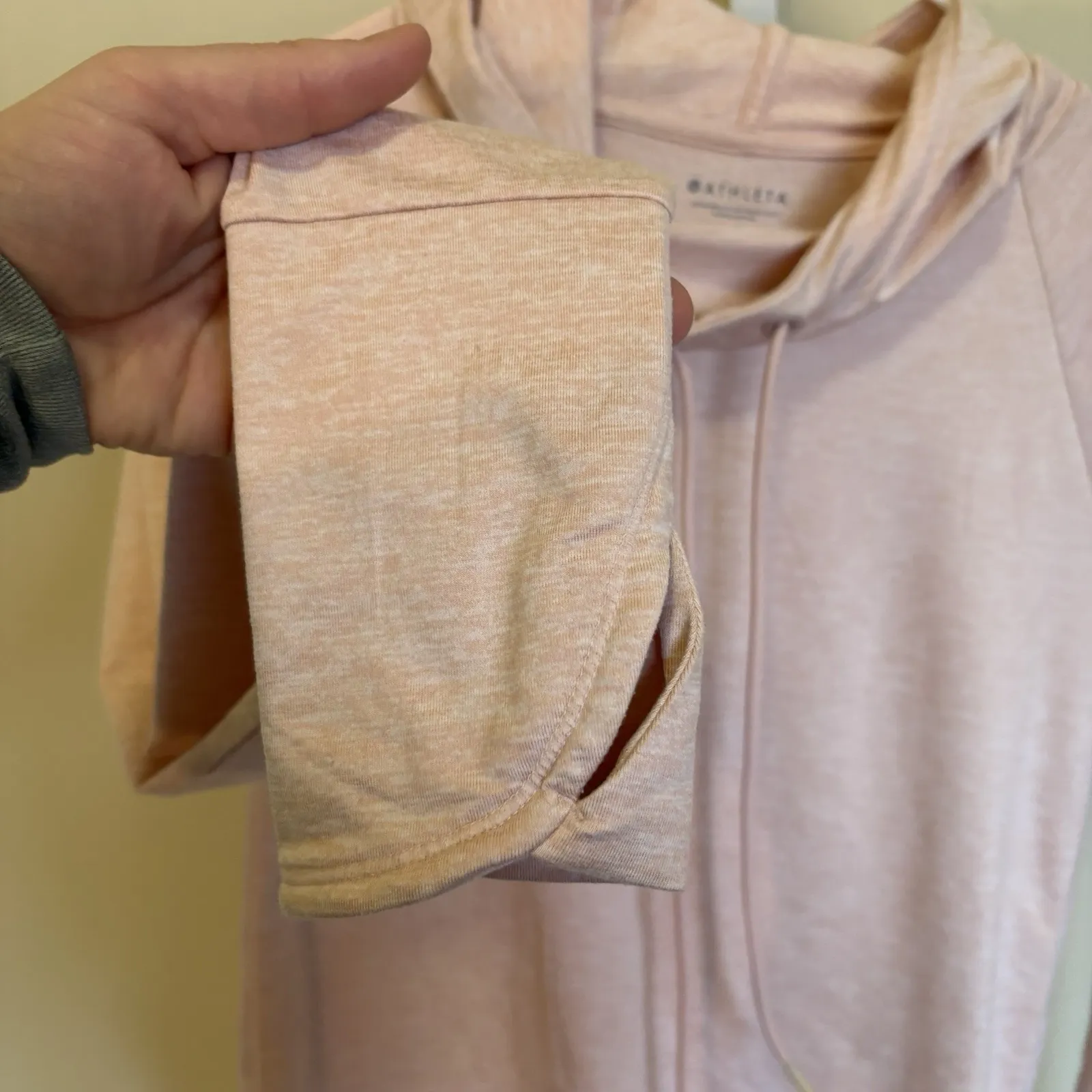 Athleta Uptempo II Hoodie Sweatshirt‎ Women XS Pink Lightweight Stretch Yoga - Image 3