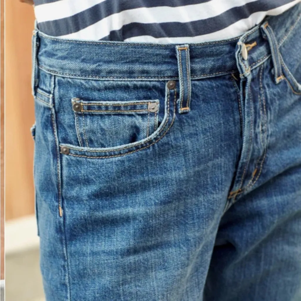 S.E.A Filmore Boyfriend Button Fly Straight Denim Jeans - Image 2