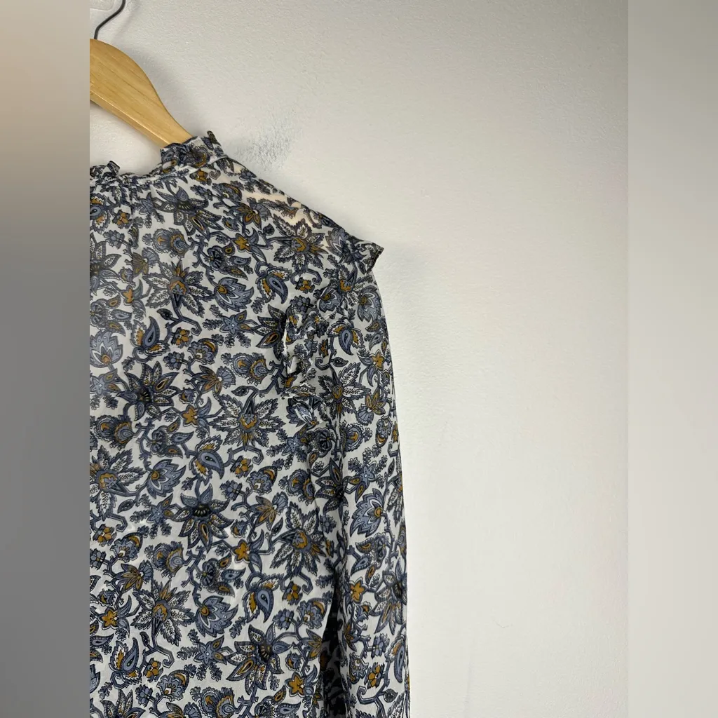 VERONICA BEARD Savile Printed Silk Crepe Floral Ruffle Mini Dress Women’s Sz 8 - Image 12