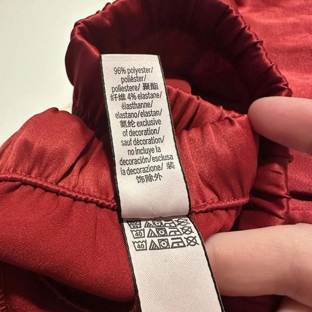Victoria's Secret Red Pull On PJ Pajama Lounge Shorts Satin Sz Small S - Image 9