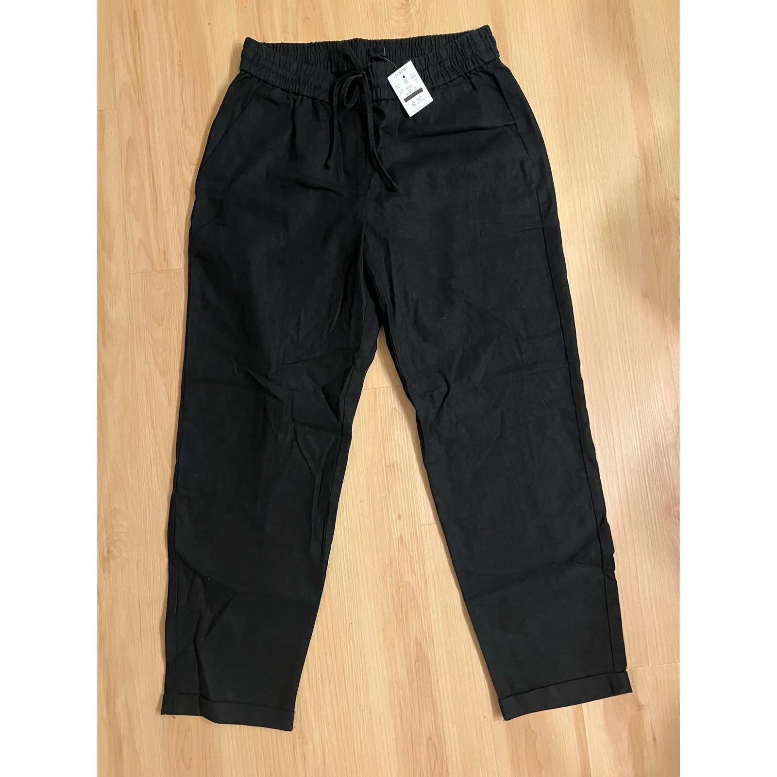 J.Crew  Linen-Cotton Blend Drawstring Pull-On Pant - Image 4